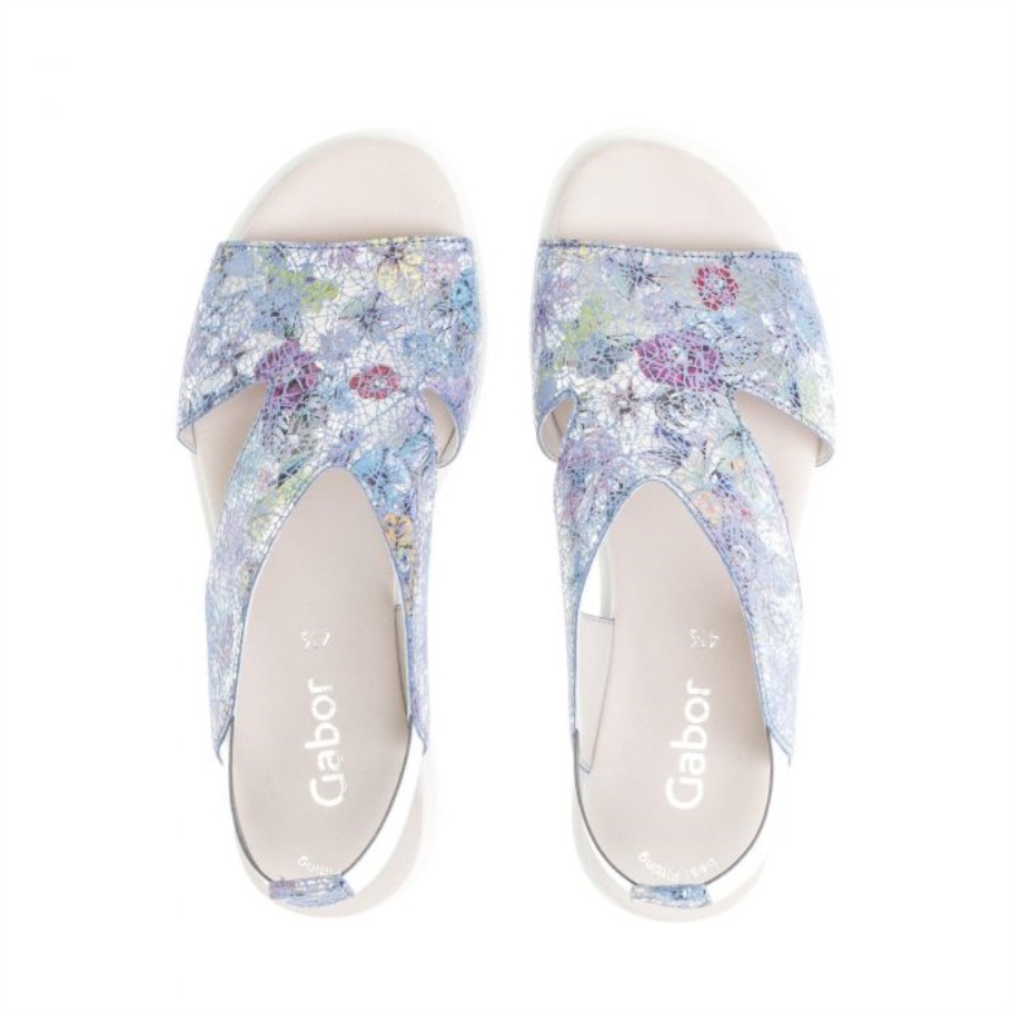 Gabor 23612.36 - Blau Metallic Blumen Leder