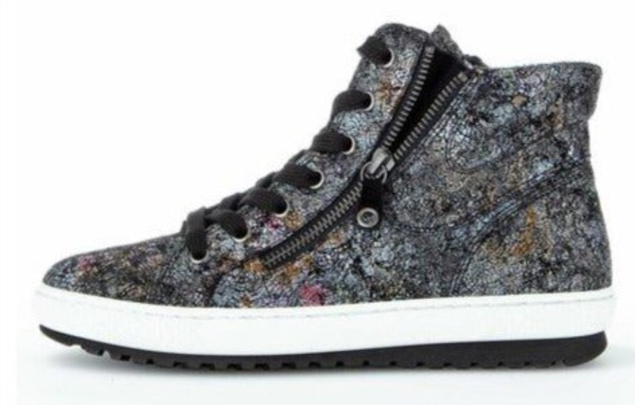 Gabor 73754.37 - Schwarzes Metallic-Wildleder