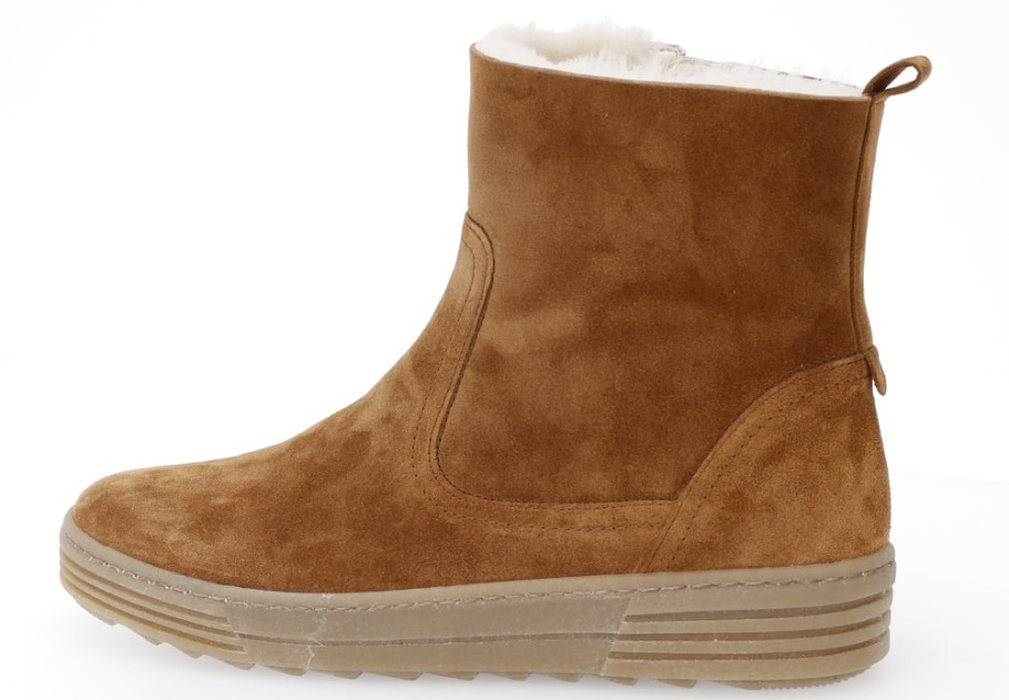 Gabor 73775.14 - Cognacfarbenes Shearling-Veloursleder