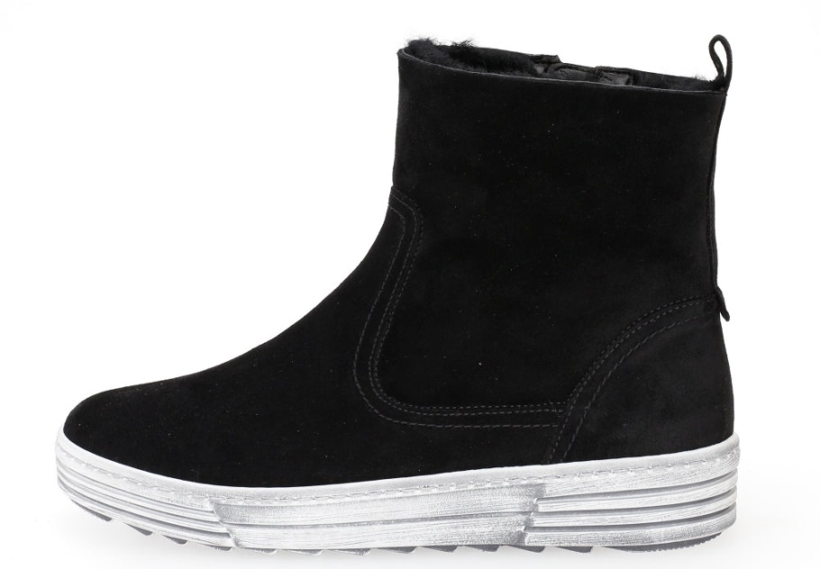 Gabor 73775.17 - Schwarzes Lammveloursleder