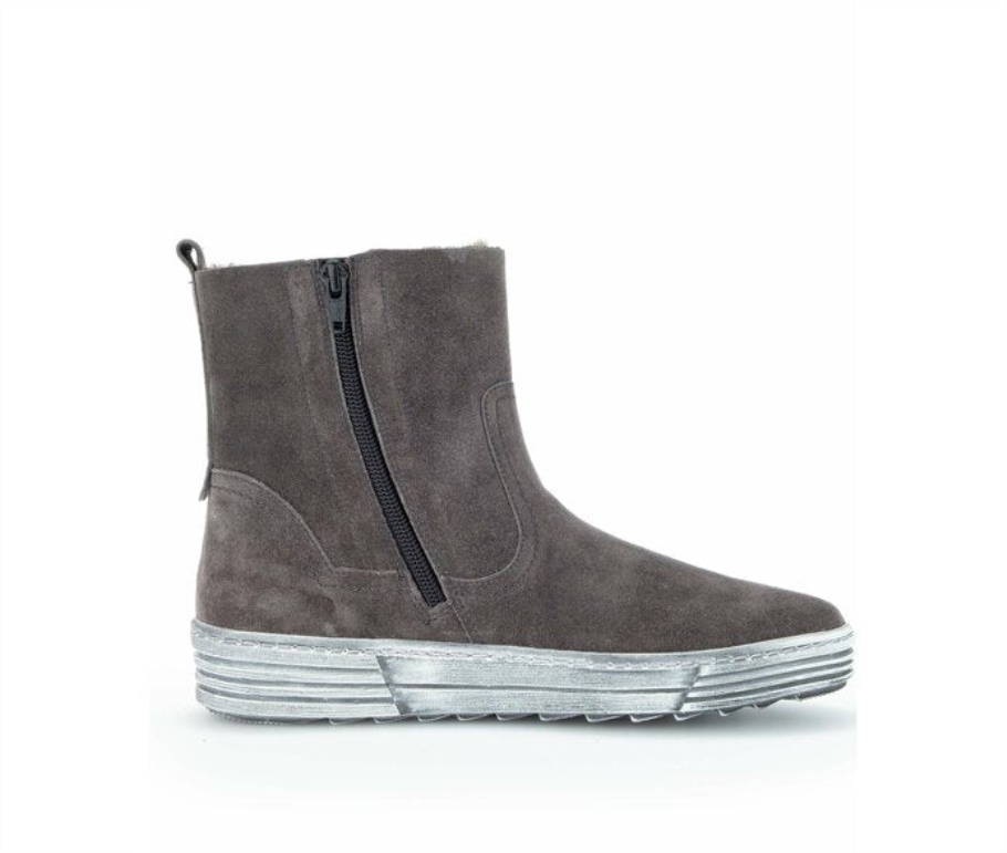 Gabor 73775.19 - Graues Lammveloursleder