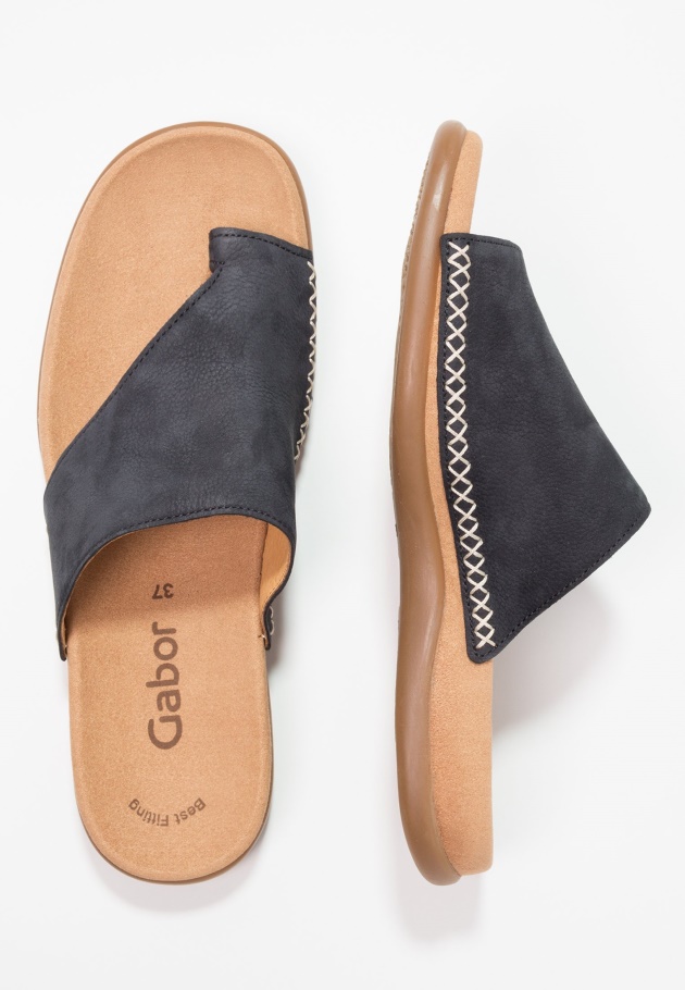 Gabor Nachtblaue T-bar Sandalen