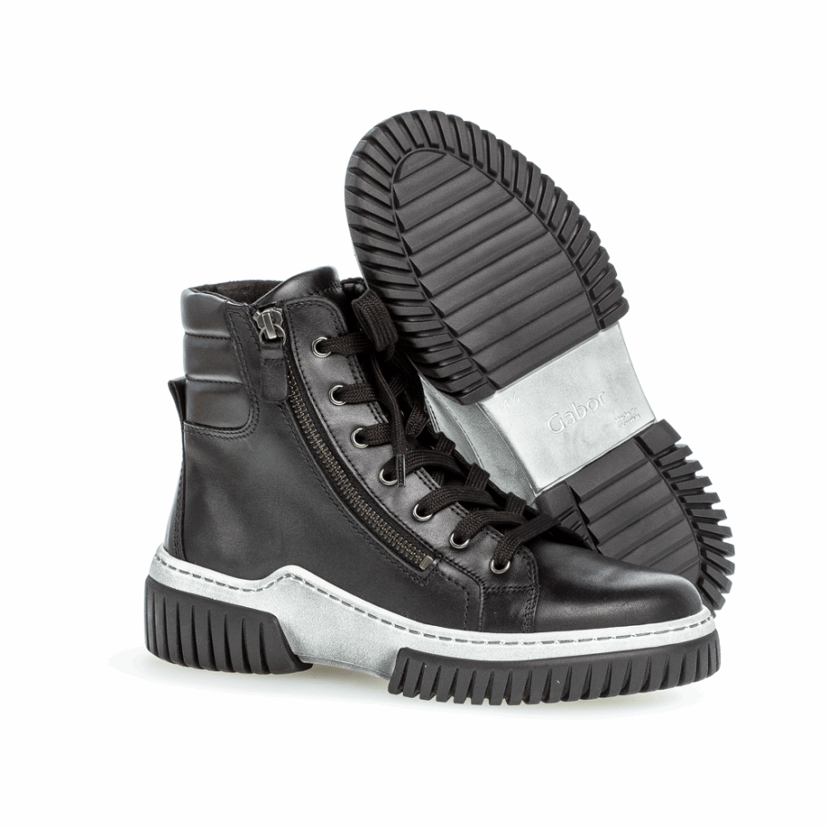 Schwarzer Gabor-Sneaker-Stiefel