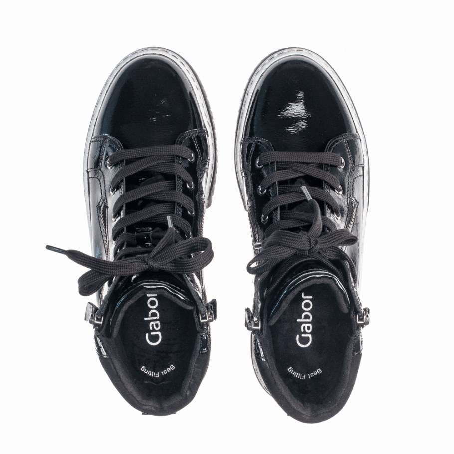 Sneaker-Stiefel Aus Schwarzem Mikro-Gabor