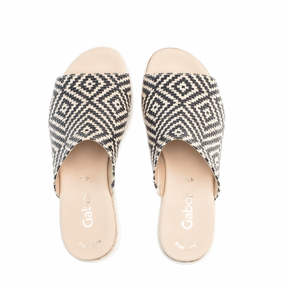 Schwarze Plateau-Slipper-Sandale Gabor