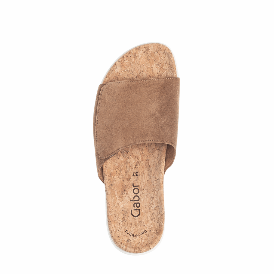 Karamellfarbene Gabor-Slipper-Sandale
