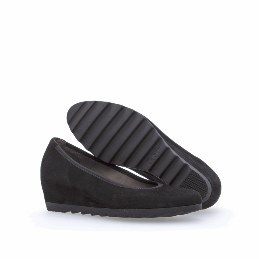 Gabor Schwarze Pumps Mit Sacchetto-Keilabsatz