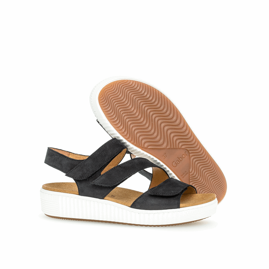 Gabor Nachtblaue Sandale Mit Knöchelriemen