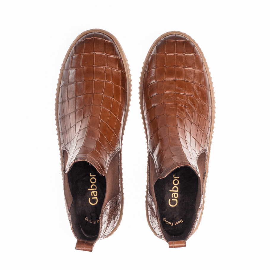 Whiskey Kroko Chelsea Sneaker Gabor