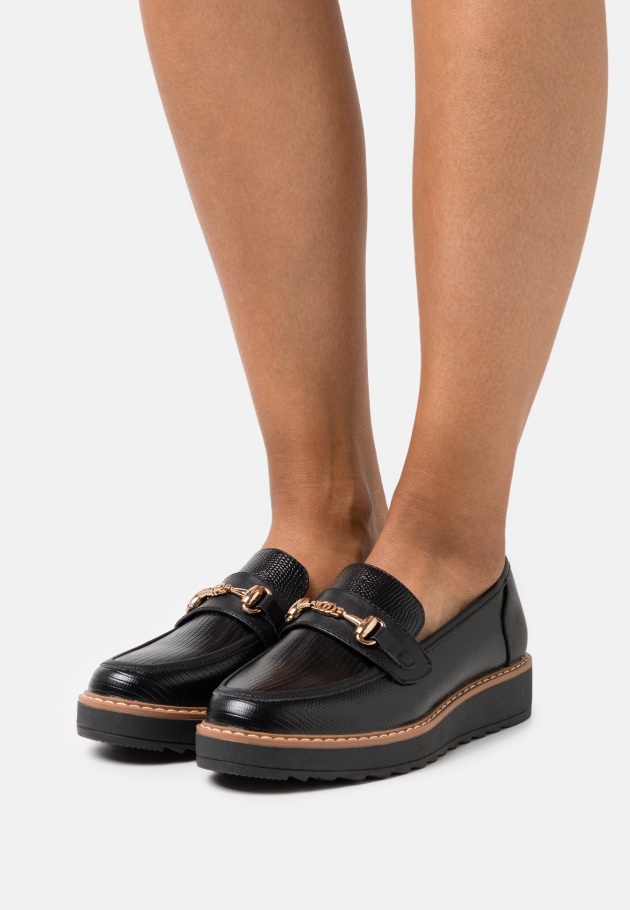 Schwarze Gabor-Plateau-Heels Damen