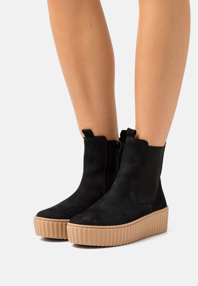 Damen Plateau Stiefeletten Gabor Schwarz