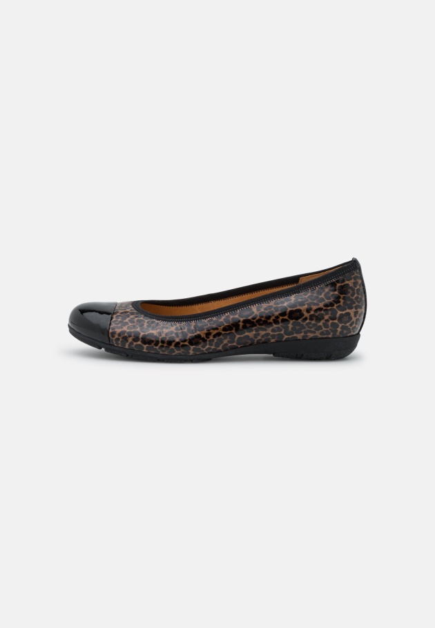 Schwarz/leopard Gabor Ballerinas