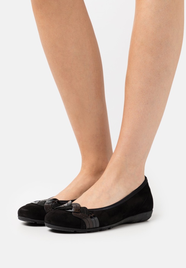 Schwarz/leopard Gabor Ballerinas