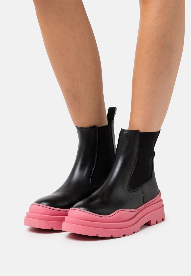 Damen Plateau Stiefeletten Schwarz Gabor