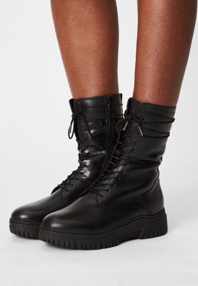 Damen Plateau Stiefeletten Schwarz Gabor