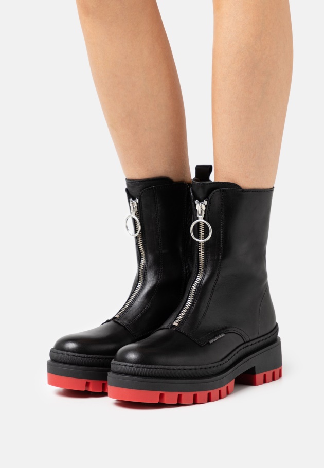 Damen Plateau Stiefeletten Schwarz Gabor