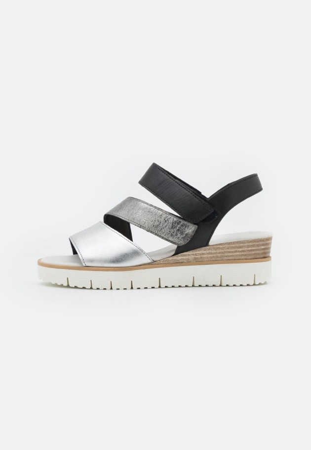 Kaninchen/Seide/Erdnuss-Gabor-Plateau-Sandalen