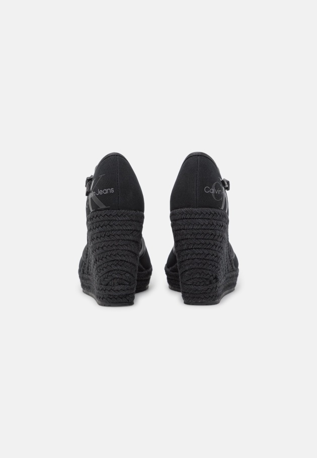 Schwarzer Gabor-Keil Mit Engem Zeh - Plateau-Absatz