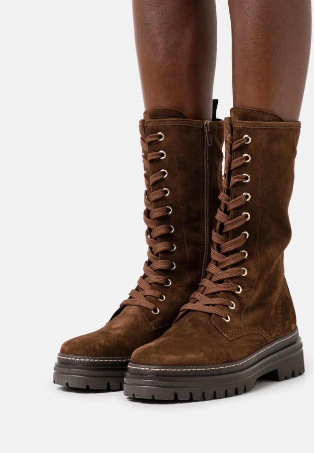 Gabor Dunkelrosa/panna Schnürstiefeletten