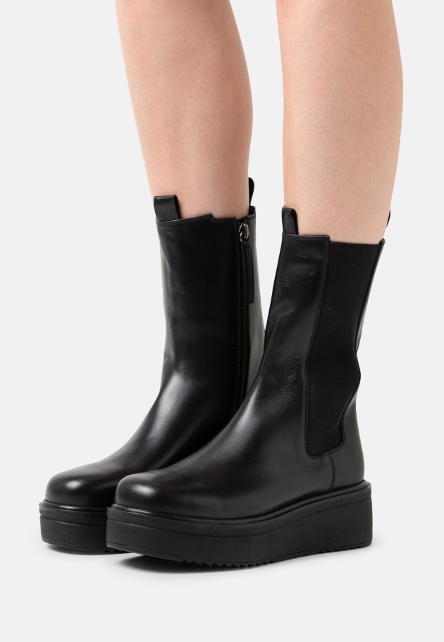 Plateaustiefel Schwarz/weiß Gabor