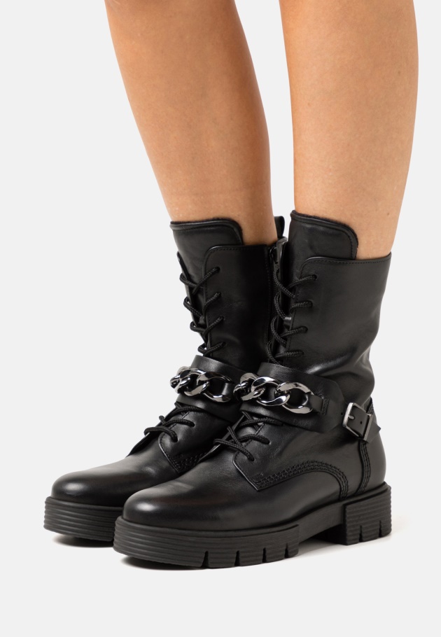 Plateaustiefel Schwarz/weiß Gabor