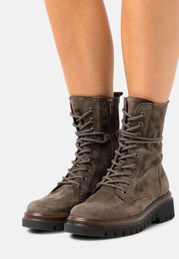 Grüne Army-Schnürstiefeletten Gabor