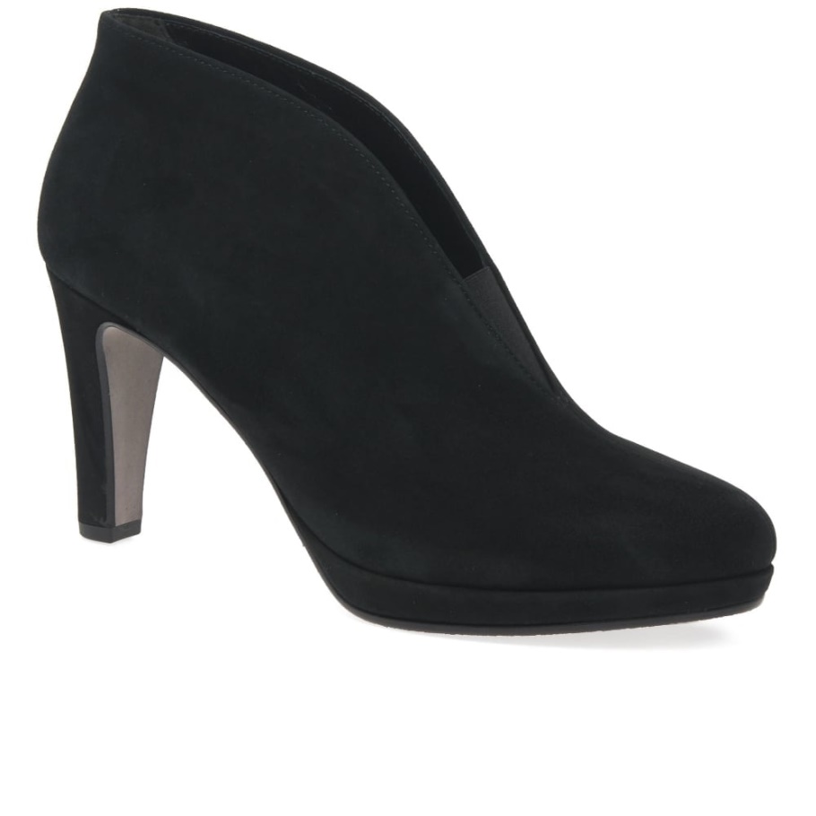 Amien Damen-Stiefeletten Zum Hineinschlüpfen, Schwarzes Wildleder, Gabor