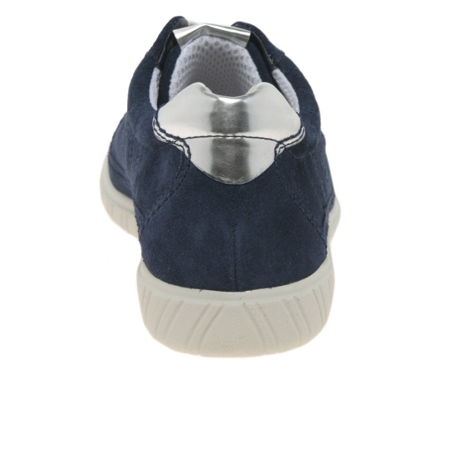 Amulett Damen-Turnschuhe Mit Weiter Passform Gabor Marine Suede/Argento