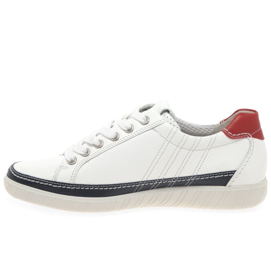 Amulet Wide Fit Damen Sneaker Weiß/Marine/Rot Gabor
