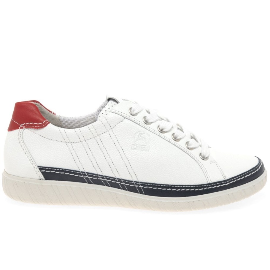 Amulet Wide Fit Damen Sneaker Weiß/Marine/Rot Gabor