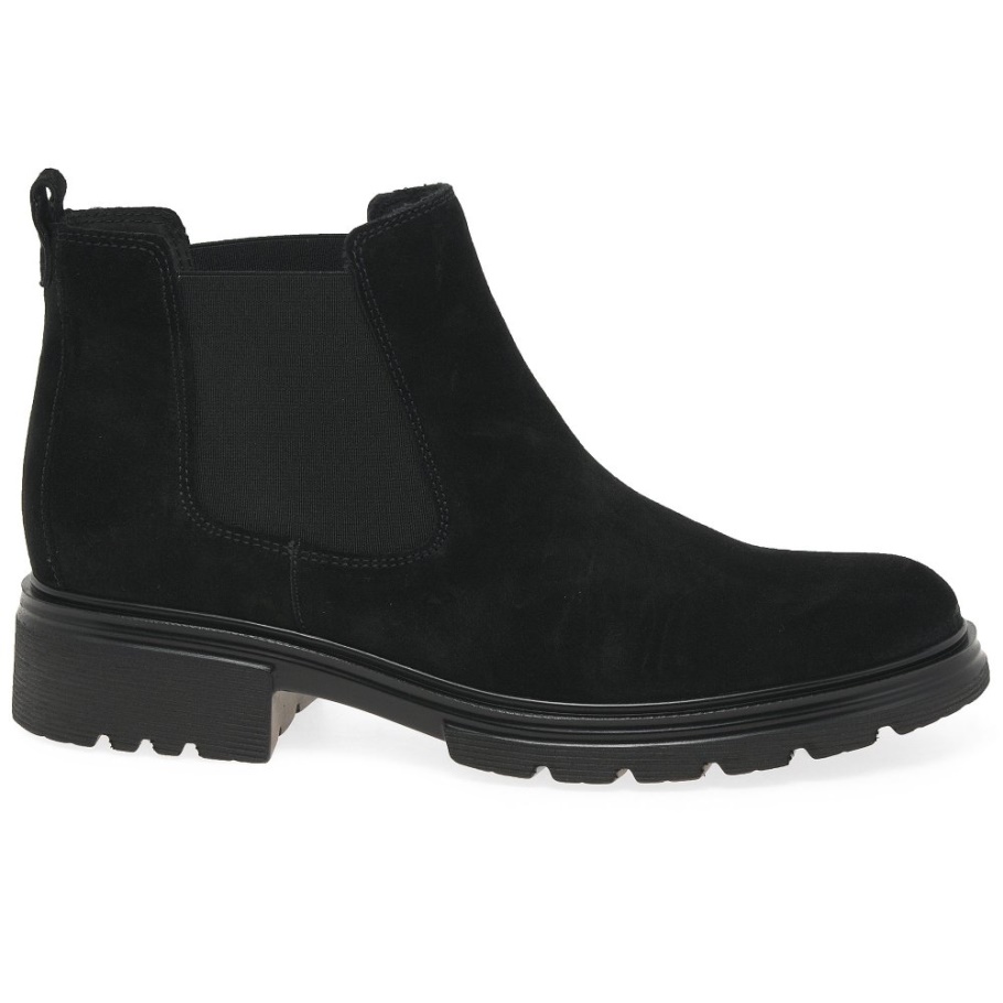 Babel Damen Chelsea Boots Schwarz Wildleder Gabor
