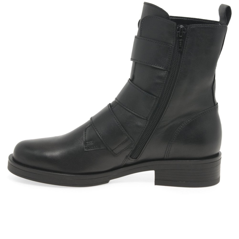 Schwarz Gabor Home Damen Bikerstiefel