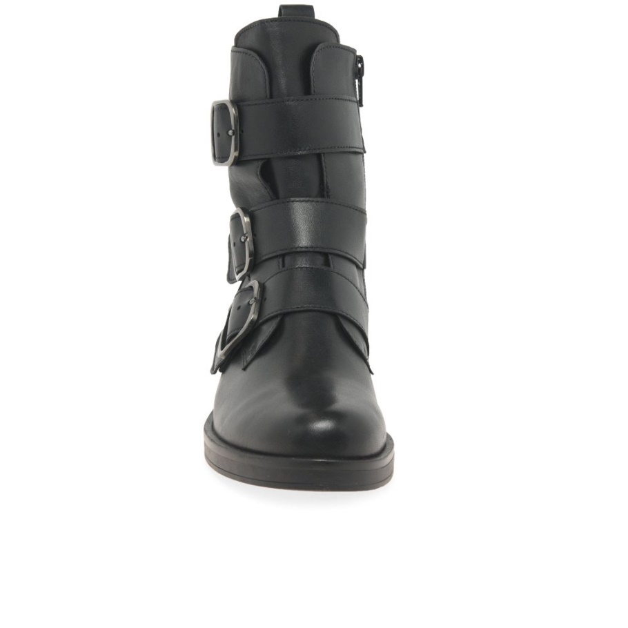 Schwarz Gabor Home Damen Bikerstiefel