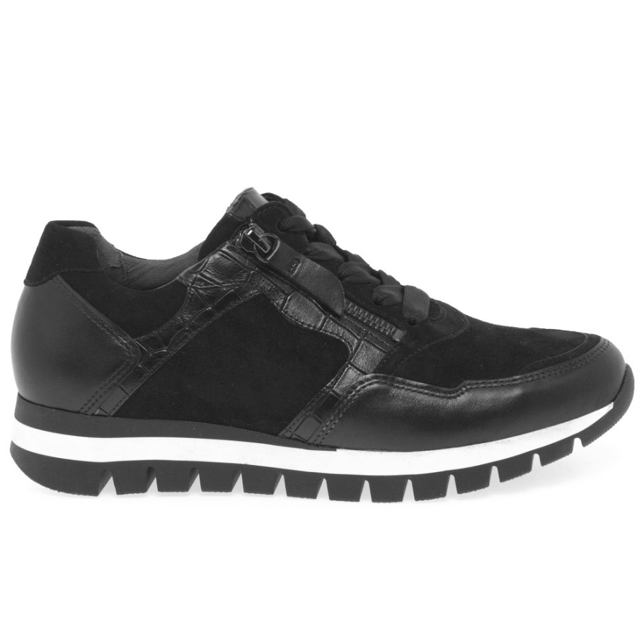 Schwarze Gabor Willet Damenturnschuhe
