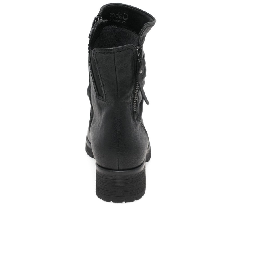 Schwarze Gabor Zola Bikerstiefel Für Damen