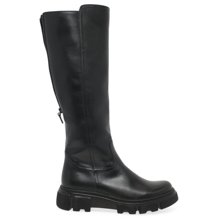 Black Juan Damen Lange Stiefel Gabor