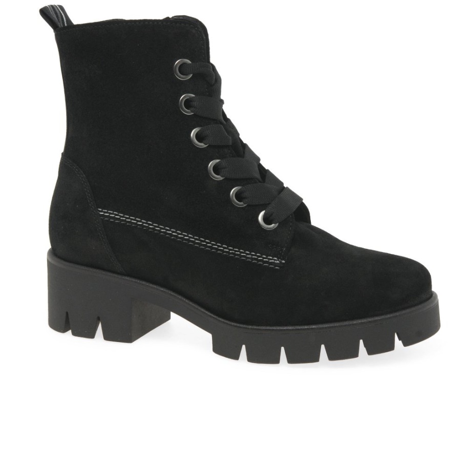 Schwarze Wildleder Gabor Baccara Damen Stiefeletten Neu