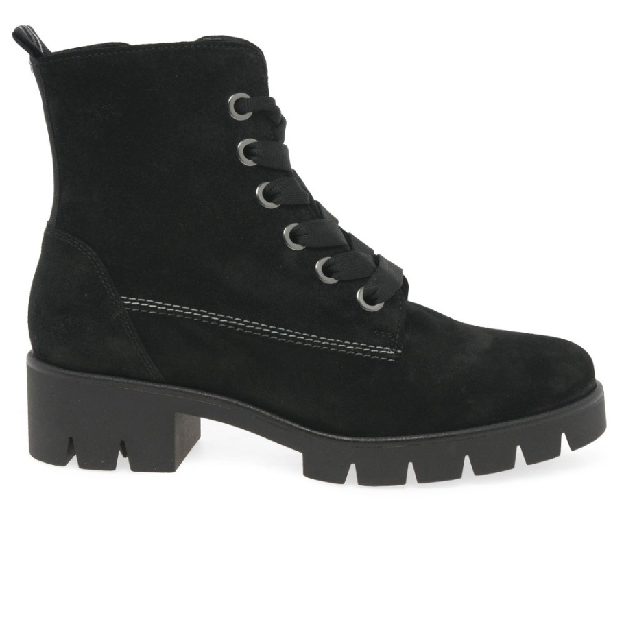Schwarze Wildleder Gabor Baccara Damen Stiefeletten Neu