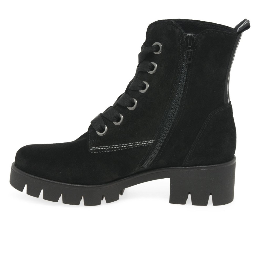 Schwarze Wildleder Gabor Baccara Damen Stiefeletten Neu