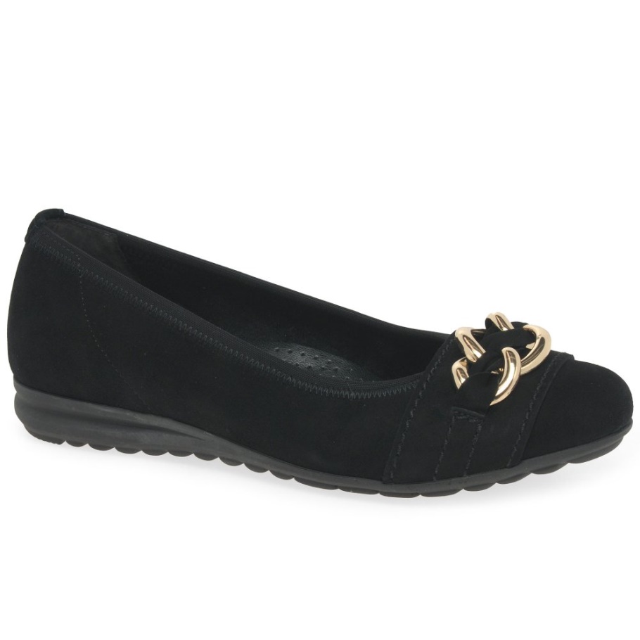 Schwarze Wildleder Gabor Sigrid Damen Ballerinas