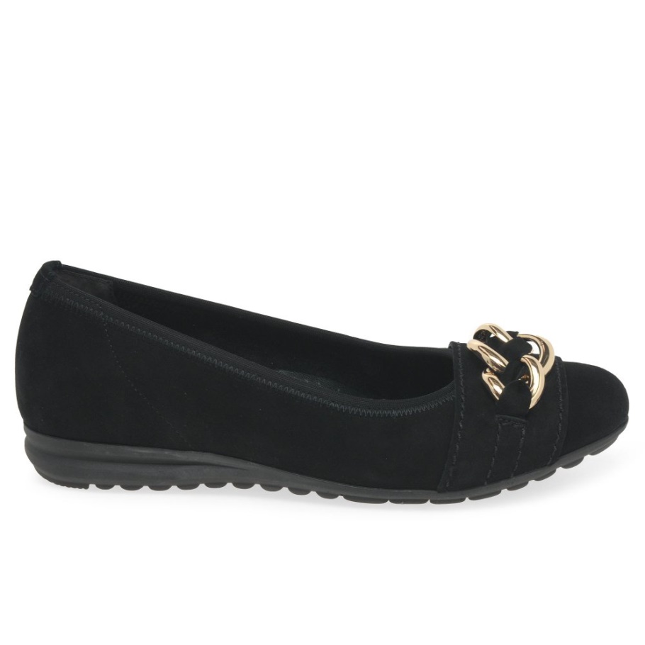 Schwarze Wildleder Gabor Sigrid Damen Ballerinas