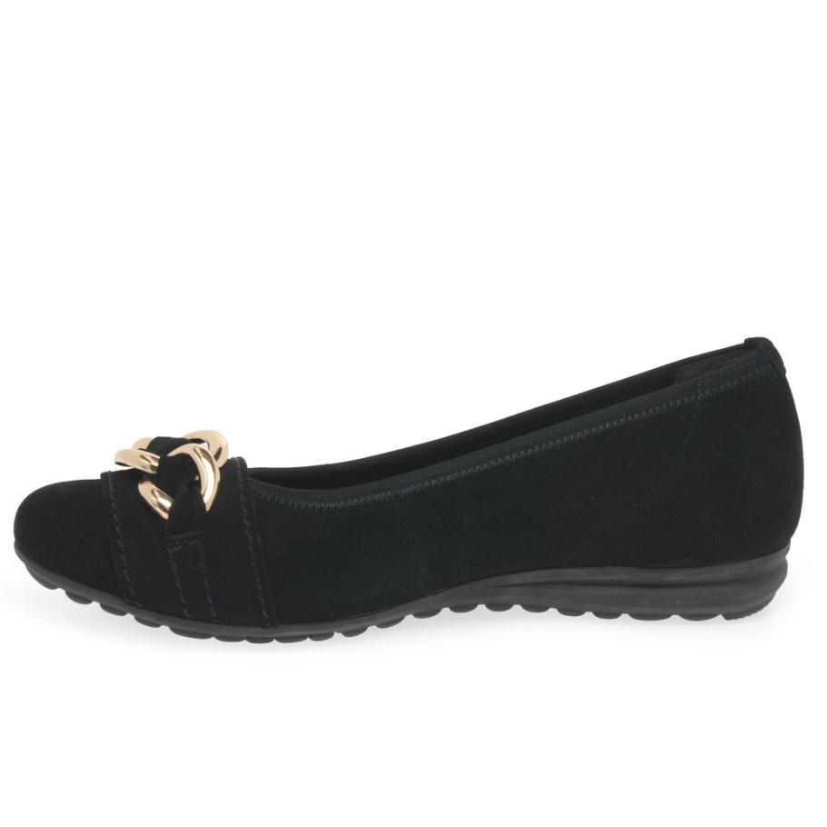 Schwarze Wildleder Gabor Sigrid Damen Ballerinas