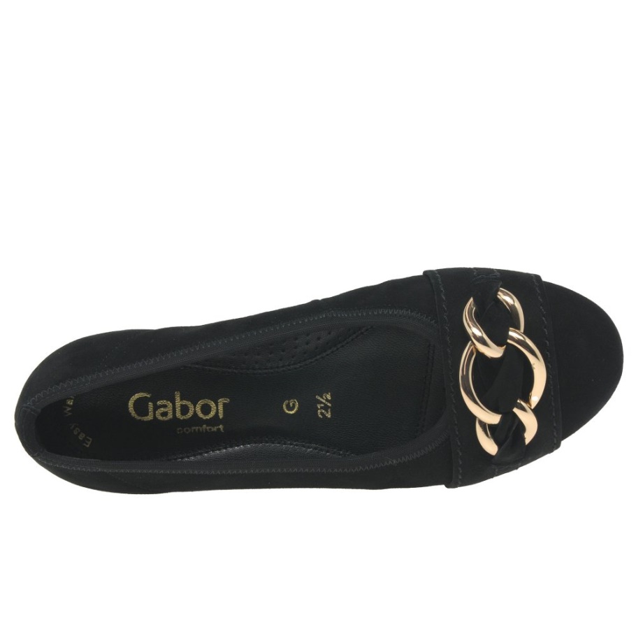 Schwarze Wildleder Gabor Sigrid Damen Ballerinas