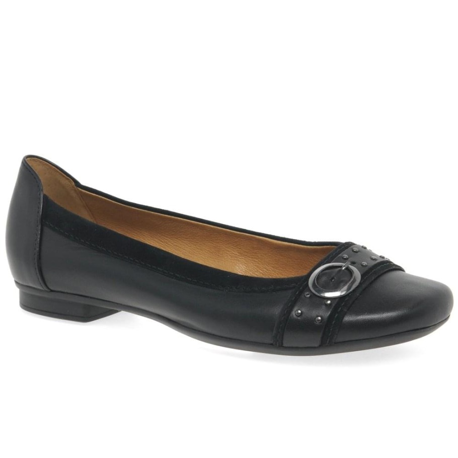 Schwarz/wildleder Michelle Damen-pumps Mit Knopfschnalle Gabor