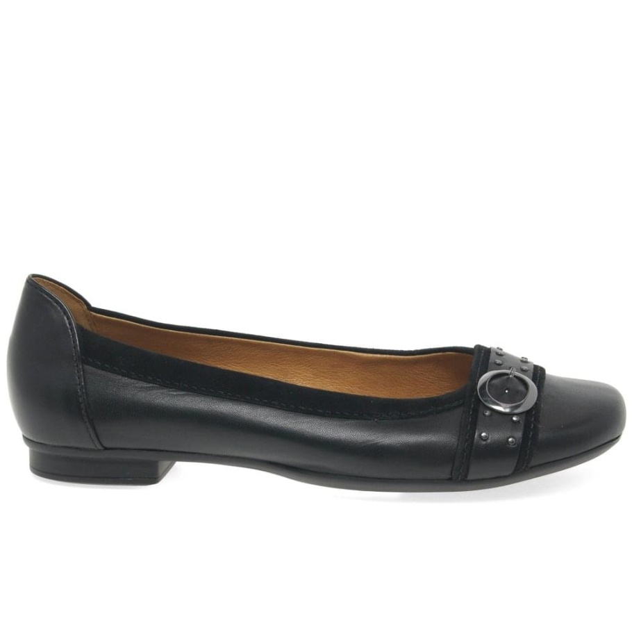 Schwarz/wildleder Michelle Damen-pumps Mit Knopfschnalle Gabor