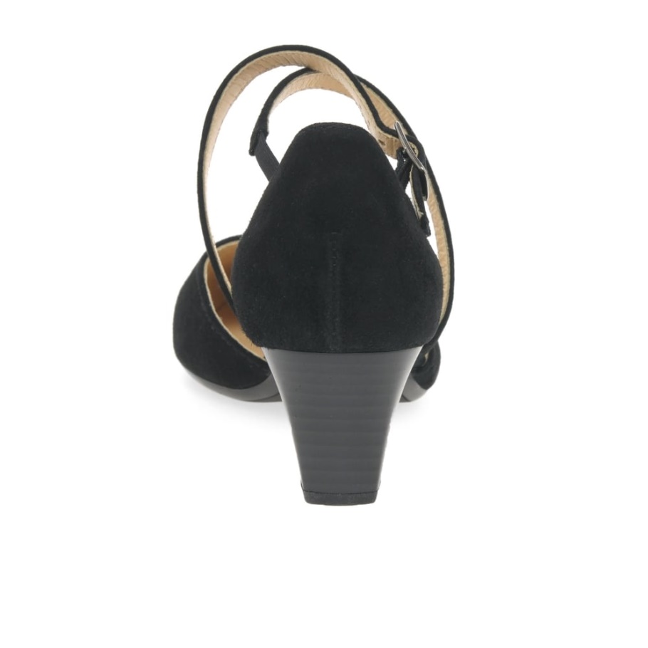 Callow Womens Modern Cross Strap Pumps Gabor Black Suede