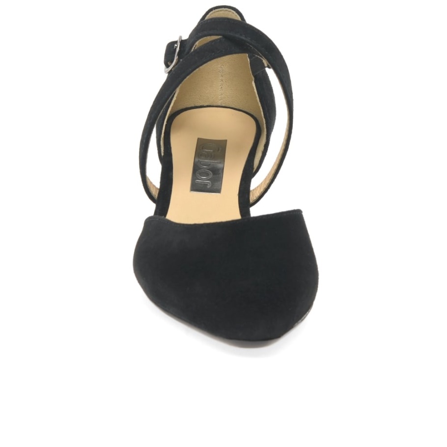 Callow Womens Modern Cross Strap Pumps Gabor Black Suede