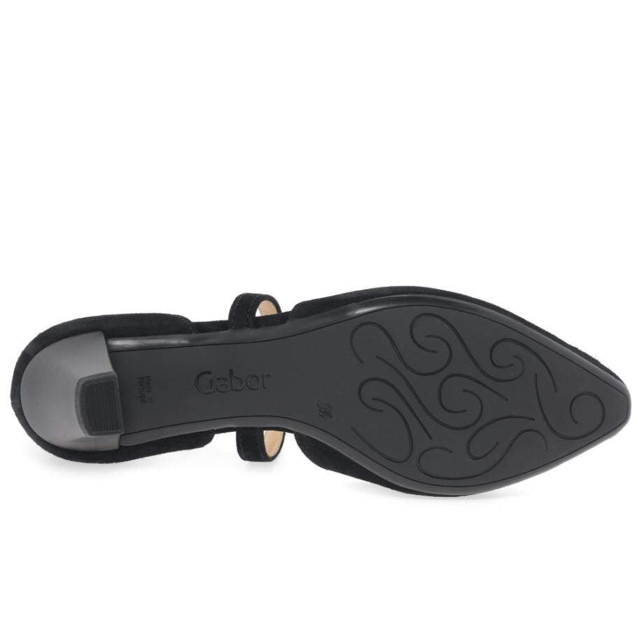 Callow Womens Modern Cross Strap Pumps Gabor Black Suede