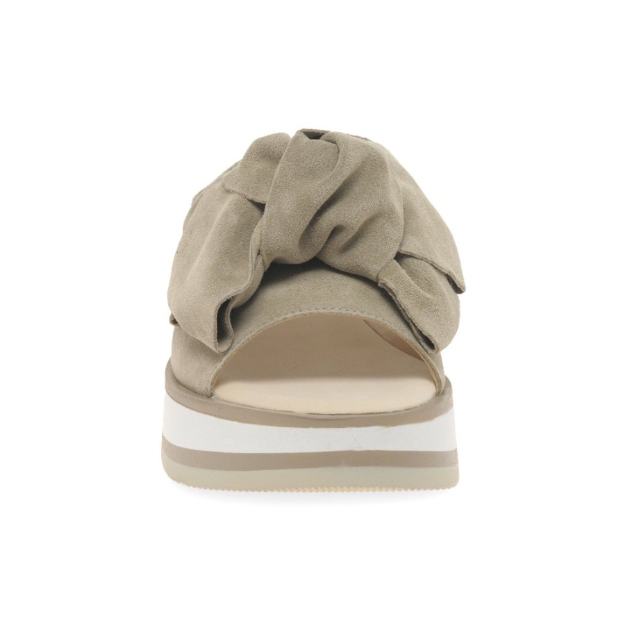 Clinton Damen Pantoletten Sandalen Aus Seide Wildleder Gabor