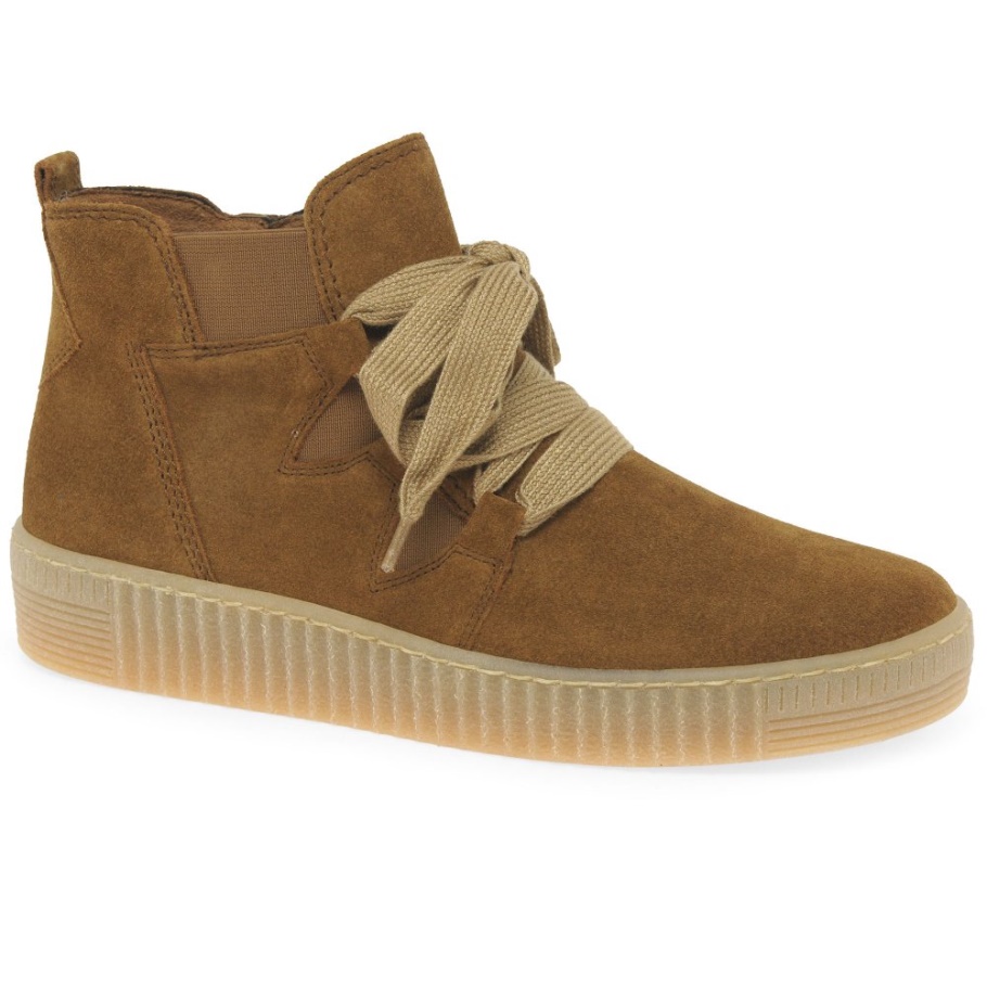 Cognac Wildleder Gabor Lanze Damen Stiefeletten